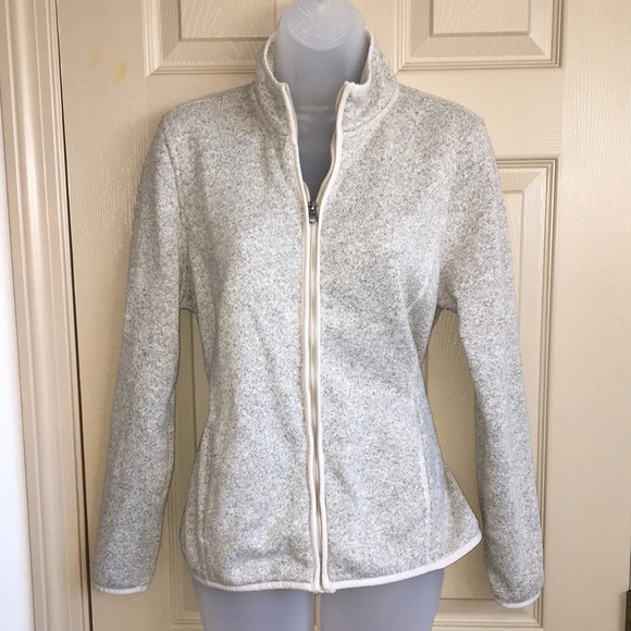 Bass Tops - Bass Maine Oatmeal zipper sweatshirt medium GUC
